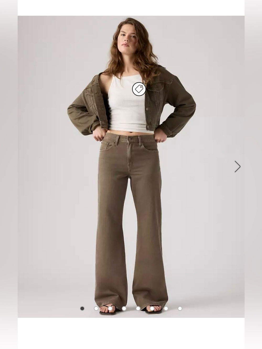 Levi's High-Rise Wide-Leg Jeans in Olive